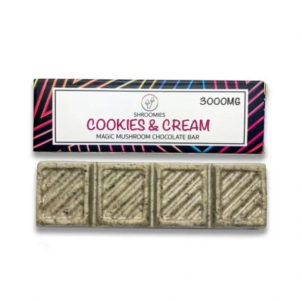 SHROOMIES COOKIES AND CREAM CHOCOLATE BAR – 3000MG